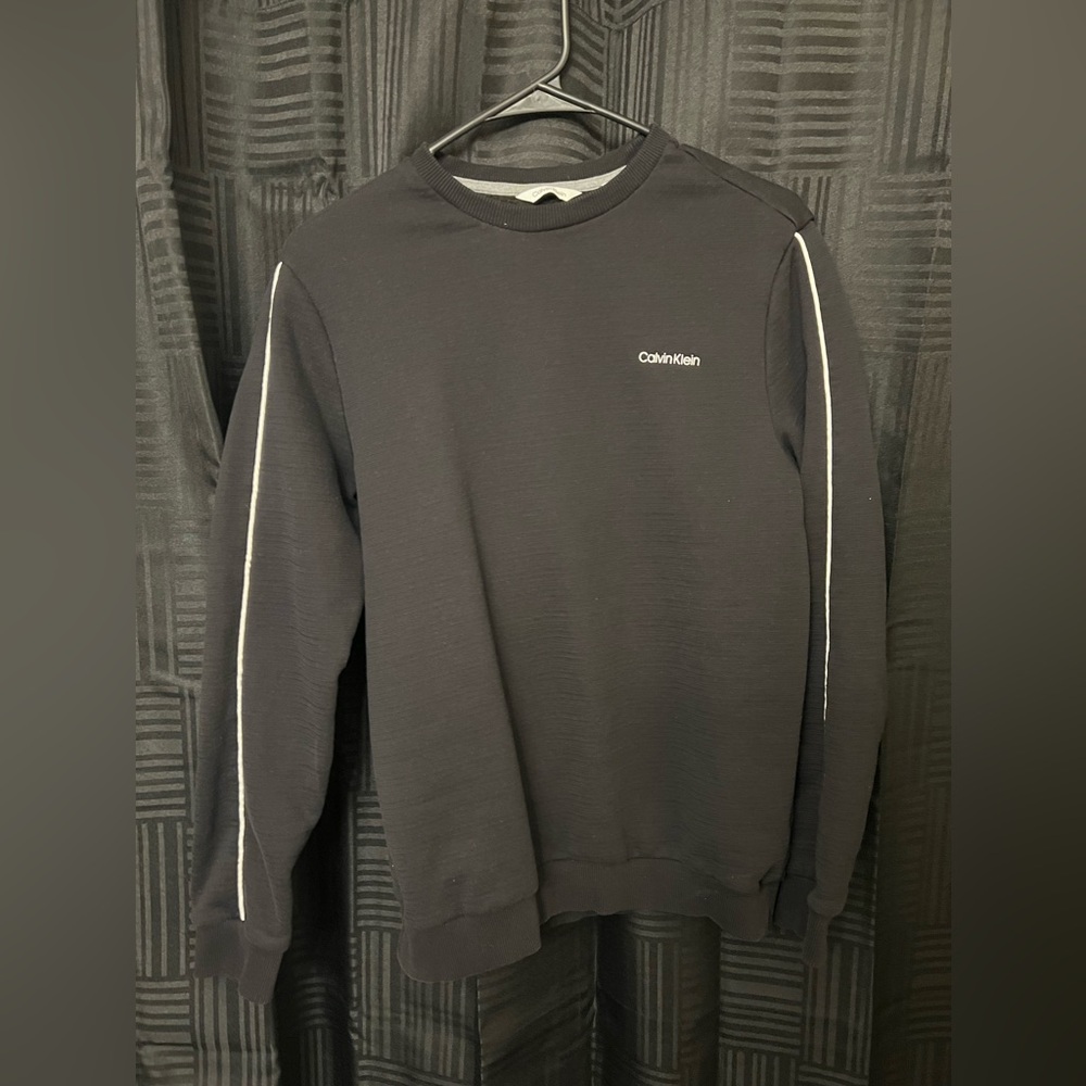 Men’s Calvin Klein Sweater - Black w/ White Stripe